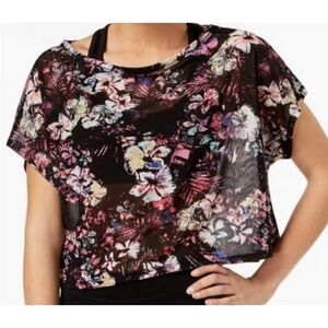 5/$15 Madona Material Girl Floral Mesh Active Top